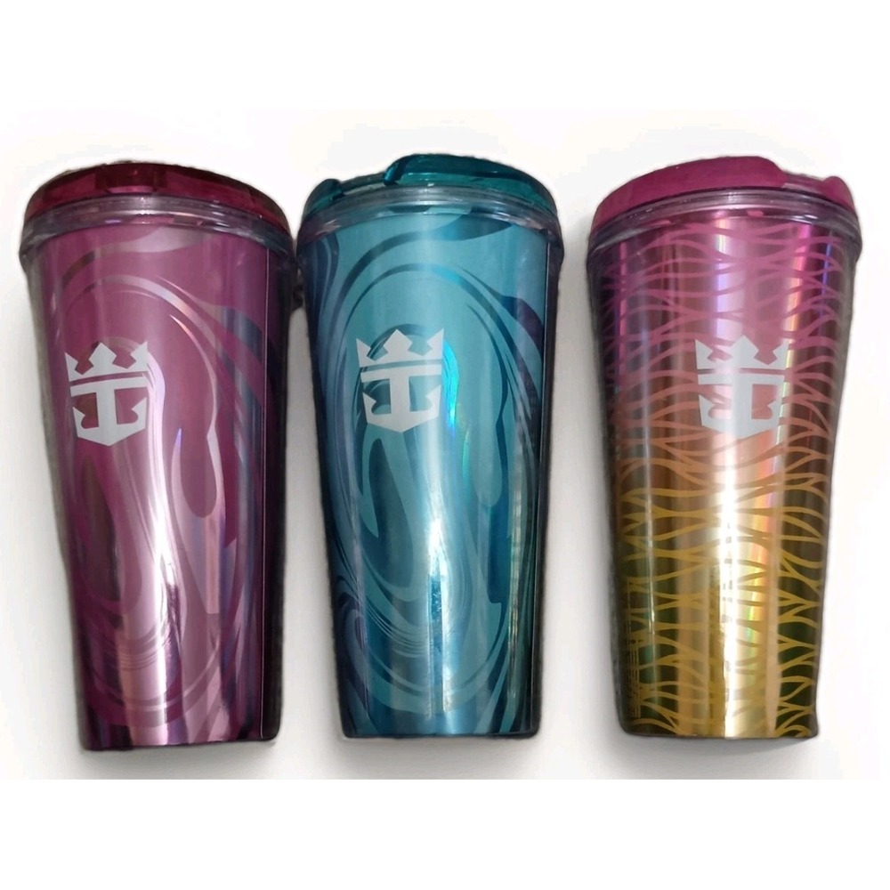 Royal Caribbean 2023 Cruise Travel Cups Coca Cola Whirley Tumblers Lot of 3